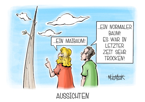 Cartoon: Aussichten (medium) by Mirco Tomicek tagged erster,mai,maibaum,wetter,hitze,sommer,sonne,hitzewelle,wetterlage,trocken,trockenheit,dürre,baum,wälder,wald,bäume,karikatur,cartoon,pressekarikatur,mirco,tomicek,erster,mai,maibaum,wetter,hitze,sommer,sonne,hitzewelle,wetterlage,trocken,trockenheit,dürre,baum,wälder,wald,bäume,karikatur,cartoon,pressekarikatur,mirco,tomicek