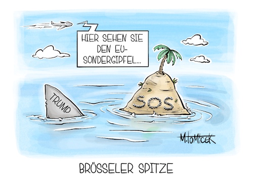 Cartoon: Brüsseler Spitze (medium) by Mirco Tomicek tagged usa,us,zölle,zoll,strafzölle,donald,trump,grönland,eu,europa,wirtschaft,gegenzölle,sondergipfel,gipfel,brüssel,karikatur,cartoon,pressekarikatur,mirco,tomicek,usa,us,zölle,zoll,strafzölle,donald,trump,grönland,eu,europa,wirtschaft,gegenzölle,sondergipfel,gipfel,brüssel,karikatur,cartoon,pressekarikatur,mirco,tomicek