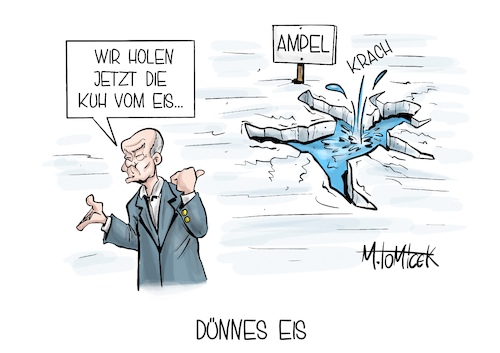 Cartoon: Dünnes Eis (medium) by Mirco Tomicek tagged ampel,ampelkoalition,koalition,ampelregierung,regierung,zukunft,dreiertreffen,kanzleramt,koalitionsausschuss,kanzler,olaf,scholz,deutschland,kuh,vom,eis,cartoon,karikatur,pressekarikatur,mirco,tomicek,ampel,ampelkoalition,koalition,ampelregierung,regierung,zukunft,dreiertreffen,kanzleramt,koalitionsausschuss,kanzler,olaf,scholz,deutschland,kuh,vom,eis,cartoon,karikatur,pressekarikatur,mirco,tomicek