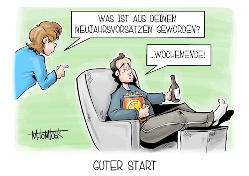Cartoon: Guter Start (medium) by Mirco Tomicek tagged neujahr,neujahrsvorsätze,gute,vorsätze,sport,gesunde,ernährung,ernähren,silvester,fitness,bewegung,gesundheit,schweinehund,karikatur,cartoon,pressekarikatur,mirco,tomicek,neujahr,neujahrsvorsätze,gute,vorsätze,sport,gesunde,ernährung,ernähren,silvester,fitness,bewegung,gesundheit,schweinehund,karikatur,cartoon,pressekarikatur,mirco,tomicek