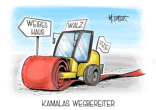 Cartoon: Kamalas Wegbereiter (medium) by Mirco Tomicek tagged kamala,harris,vize,vizepräsident,tim,walz,präsident,präsidentschaftswahl,us,wahlen,usa,wahl,amerika,präsidentin,kandidat,kandidatin,trump,weißes,haus,roter,teppich,cartoon,karikatur,pressekarikatur,mirco,tomicek,kamala,harris,vize,vizepräsident,tim,walz,präsident,präsidentschaftswahl,us,wahlen,usa,wahl,amerika,präsidentin,kandidat,kandidatin,trump,weißes,haus,roter,teppich,cartoon,karikatur,pressekarikatur,mirco,tomicek