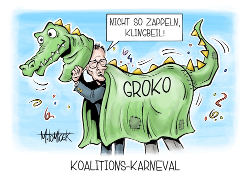 Cartoon: Koalitions-Karneval (medium) by Mirco Tomicek tagged sondierung,sondierungen,koalition,koalitionsgespräche,koalitionsgespräch,koalitionsvertrag,spd,union,cdu,csu,friedrich,merz,klingbeil,karneval,rosenmontag,fasching,fastnacht,karnevalsumzug,kostüm,groko,karikatur,pressekarikatur,cartoon,mirco,tomicek,sondierung,sondierungen,koalition,koalitionsgespräche,koalitionsgespräch,koalitionsvertrag,spd,union,cdu,csu,friedrich,merz,klingbeil,karneval,rosenmontag,fasching,fastnacht,karnevalsumzug,kostüm,groko,karikatur,pressekarikatur,cartoon,mirco,tomicek