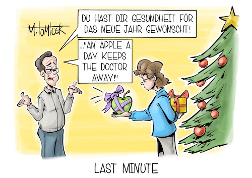 Cartoon: Last Minute (medium) by Mirco Tomicek tagged weihnachten,bescherung,last,minute,geschenke,geschenk,weihnachtsgeschenk,weihnachtsmann,tannenbaum,karikatur,cartoon,pressekarikatur,mirco,tomicek,weihnachten,bescherung,last,minute,geschenke,geschenk,weihnachtsgeschenk,weihnachtsmann,tannenbaum,karikatur,cartoon,pressekarikatur,mirco,tomicek