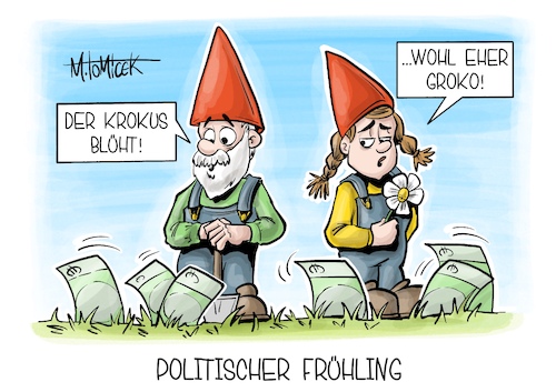 Cartoon: Politischer Frühling (medium) by Mirco Tomicek tagged bundesrat,abstimmung,grundgesetz,grundgesetzänderung,änderung,finanzpaket,finanz,paket,schulden,schuldenpaket,schuldenbremse,bremse,union,spd,merz,verteidigung,umwelt,wirtschaft,industrie,infrastruktur,geld,finanzen,gartenzwerg,karikatur,pressekarikatur,cartoon,mirco,tomicek,bundesrat,abstimmung,grundgesetz,grundgesetzänderung,änderung,finanzpaket,finanz,paket,schulden,schuldenpaket,schuldenbremse,bremse,union,spd,merz,verteidigung,umwelt,wirtschaft,industrie,infrastruktur,geld,finanzen,gartenzwerg,karikatur,pressekarikatur,cartoon,mirco,tomicek