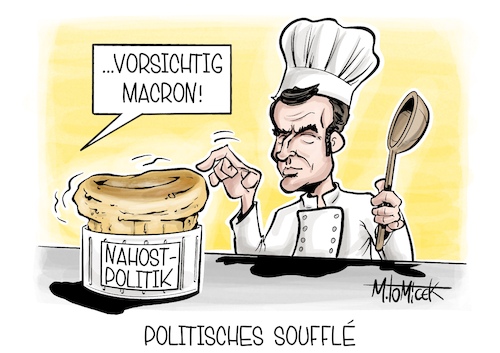 Cartoon: Politisches Souffle (medium) by Mirco Tomicek tagged frankreich,emmanuel,macron,nahost,krieg,politik,palästina,staat,anerkennen,gaza,gazastreifen,souffle,karikatur,pressekarikatur,cartoon,mirco,tomicek,frankreich,emmanuel,macron,nahost,krieg,politik,palästina,staat,anerkennen,gaza,gazastreifen,souffle,karikatur,pressekarikatur,cartoon,mirco,tomicek