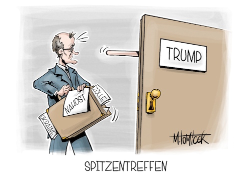 Cartoon: Spitzentreffen (medium) by Mirco Tomicek tagged friedrich,merz,donald,trump,usa,amerika,us,zölle,strafzölle,zoll,wirtschaft,industrie,nahost,gaza,gazastreifen,iran,israel,angriffe,luftangriffe,frieden,ukraine,russland,krieg,pinocchio,karikatur,pressekarikatur,cartoon,mirco,tomicek,friedrich,merz,donald,trump,usa,amerika,us,zölle,strafzölle,zoll,wirtschaft,industrie,nahost,gaza,gazastreifen,iran,israel,angriffe,luftangriffe,frieden,ukraine,russland,krieg,pinocchio,karikatur,pressekarikatur,cartoon,mirco,tomicek