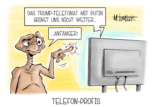 Cartoon: Telefon-Profis (medium) by Mirco Tomicek tagged donald,trump,wladimir,putin,telefonat,telefon,telefonieren,ukraine,krieg,waffenruhe,frieden,friedensgespräch,friedensverhandlungen,abkommen,eu,europa,sanktionen,russland,usa,amerika,vatikan,gespräch,et,karikatur,pressekarikatur,cartoon,mirco,tomicek,donald,trump,wladimir,putin,telefonat,telefon,telefonieren,ukraine,krieg,waffenruhe,frieden,friedensgespräch,friedensverhandlungen,abkommen,eu,europa,sanktionen,russland,usa,amerika,vatikan,gespräch,et,karikatur,pressekarikatur,cartoon,mirco,tomicek