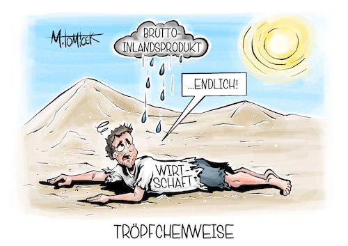 Cartoon: Tröpfchenweise (medium) by Mirco Tomicek tagged wirtschaft,wachstum,wächst,quartal,wirtschaftswachstum,industrie,bruttoinlandsprodukt,umsätze,dürre,trockenheit,trockenes,wetter,regen,regenwetter,wasser,karikatur,pressekarikatur,cartoon,mirco,tomicek,wirtschaft,wachstum,wächst,quartal,wirtschaftswachstum,industrie,bruttoinlandsprodukt,umsätze,dürre,trockenheit,trockenes,wetter,regen,regenwetter,wasser,karikatur,pressekarikatur,cartoon,mirco,tomicek