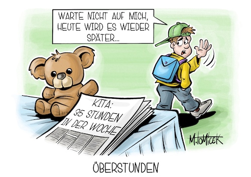 Cartoon: Überstunden (medium) by Mirco Tomicek tagged kinder,kinderbetreuung,kita,kindertagesstätte,betreuen,betreuer,betreuung,betreuerinnen,kindergarten,wochenstunden,stunden,in,der,woche,kindertageseinrichtung,bereuungszeit,karikatur,pressekarikatur,cartoon,mirco,tomicek,kinder,kinderbetreuung,kita,kindertagesstätte,betreuen,betreuer,betreuung,betreuerinnen,kindergarten,wochenstunden,stunden,in,der,woche,kindertageseinrichtung,bereuungszeit,karikatur,pressekarikatur,cartoon,mirco,tomicek