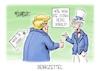 Cartoon: Denkzettel (small) by Mirco Tomicek tagged china,peking,donald,trump,xi,jinping,taiwan,straße,von,hormus,iran,krieg,wirtschaft,usa,amerika,us,karikatur,cartoon,pressekarikatur,mirco,tomicek
