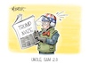 Cartoon: Uncle Sam 2.0 (small) by Mirco Tomicek tagged donald,trump,attentat,schuss,parteitag,demokraten,vize,vance,usa,amerika,us,präsidentschaftswahl,präsidentschaft,kandidat,kandidatur,präsident,wahl,wahlen,uncle,sam,karikatur,pressekarikatur,cartoon,mirco,tomicek