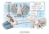 Cartoon: Zugzwang (small) by Mirco Tomicek tagged bundestag,bundestagsdebatte,debatte,bundestagssitzung,zustrombegrenzungsgesetz,gesetz,migration,migrationspolitik,asyl,asylpolitik,familien,cdu,union,friedrich,merz,afd,abstimmung,karikatur,pressekarikatur,cartoon,mirco,tomicek