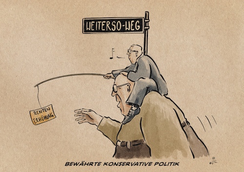 Cartoon: Bewährte konservative Politik (medium) by Guido Kuehn tagged btw2021,union,fdp,cdu,csu,afd,btw2021,union,fdp,cdu,csu,afd