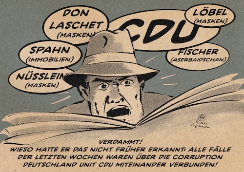 Cartoon: Corruption Deutschland Unit (medium) by Guido Kuehn tagged spahn,laschet,nüsslein,fischer,löbel,korruption,cdu,spahn,laschet,nüsslein,fischer,löbel,korruption,cdu