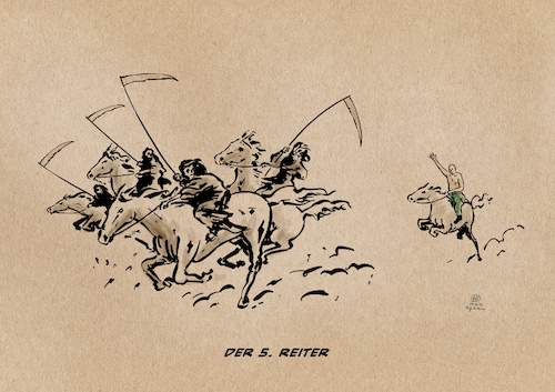 Cartoon: Der fünfte Reiter (medium) by Guido Kuehn tagged putin,ukraine,atom,krieg,kriegsverbrechen,russland,putin,ukraine,atom,krieg,kriegsverbrechen,russland