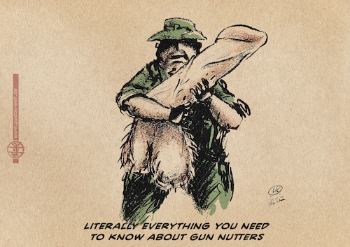 Cartoon: Gun nutters (medium) by Guido Kuehn tagged gun,control,weapon,2nd,amendment,usa,militia,gun,control,weapon,2nd,amendment,usa,militia