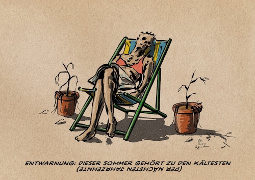 Cartoon: Kiesgartenmentalität (medium) by Guido Kuehn tagged klima,umwelt,zukunft,hitze,sommer,wetter,klima,umwelt,zukunft,hitze,sommer,wetter