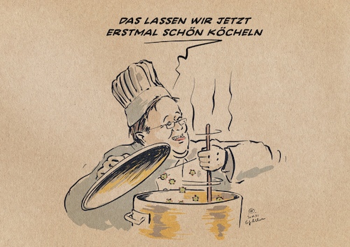 Cartoon: Laschets Corona Küche (medium) by Guido Kuehn tagged laschet,corona,inzidenz,regeln,welle,laschet,corona,inzidenz,regeln,welle