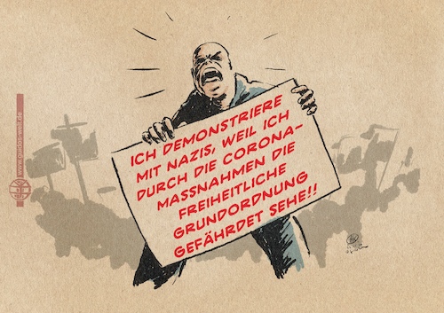 Cartoon: Logikherbst (medium) by Guido Kuehn tagged corona,covid,b2305,hygienedemo,nazis,corona,covid,b2305,hygienedemo,nazis