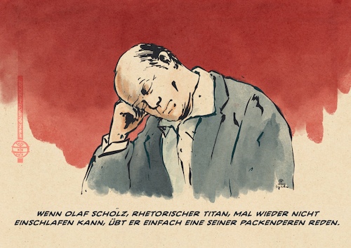 Cartoon: Olaf der Narkolepsie-Rhetoriker (medium) by Guido Kuehn tagged olaf,scholz,olaf,scholz