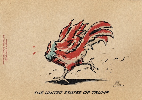 Cartoon: The united states of trump (medium) by Guido Kuehn tagged donald,trump,usa,united,states,donald,trump,usa,united,hahn,kopflos