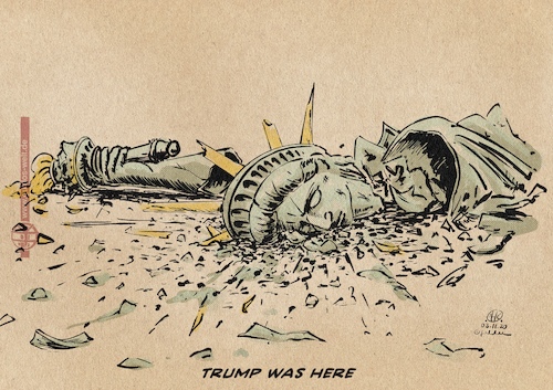 Cartoon: Trump was here (medium) by Guido Kuehn tagged trump,elections,usa,trump,elections,usa