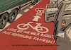 Cartoon: Schutzstreifeneuphemismus (small) by Guido Kuehn tagged fahrrad,mobilität,schutzstreifen