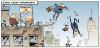 Cartoon: Stock Crash Opportunist (small) by gnurf tagged stock,crash,opportunist,jump,trampoline,skyscrapers