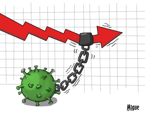 Cartoon: Economy Recession (medium) by miguelmorales tagged economy,recession,coronavirus,poverty,hunger,world,covid19,economia,recesion,mundo,pobreza,hambre
