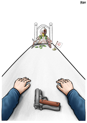Cartoon: Peace Talks (medium) by miguelmorales tagged peace,talks,crisis,war,ukraine,russia,peace,talks,crisis,war,ukraine,russia