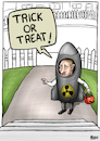 Cartoon: Trick or treat (small) by miguelmorales tagged halloween,putin,ukraine,crisis,war,costume,bomb,nuclear