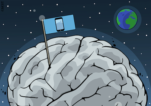 Cartoon: Brain conquest (medium) by Enrico Bertuccioli tagged technology,smartphone,smarthponeaddiction,devices,social,networks,global,humanbeings,environment,progress,addiction,people,society,brain,mind,awareness,technology,smartphone,smarthponeaddiction,devices,social,networks,global,humanbeings,environment,progress,addiction,people,society,brain,mind,awareness