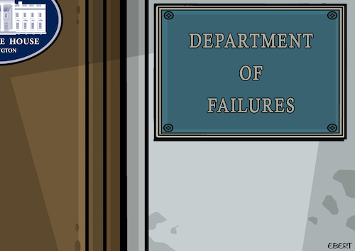 Cartoon: Department of Failures (medium) by Enrico Bertuccioli tagged trump,donaldtrump,usa,unitedstates,iranusawar,failure,strategicfailure,iranusanegotiations,exitstrategy,iran,straitofhormuz,oil,middleeast,middleeastcrisis,economy,money,greed,whitehouse,political,politicalcartoons,politicalcartoon,editorialcartoons,editorialcartoon,trump,donaldtrump,usa,unitedstates,iranusawar,failure,strategicfailure,iranusanegotiations,exitstrategy,iran,straitofhormuz,oil,middleeast,middleeastcrisis,economy,money,greed,whitehouse,political,politicalcartoons,politicalcartoon,editorialcartoons,editorialcartoon