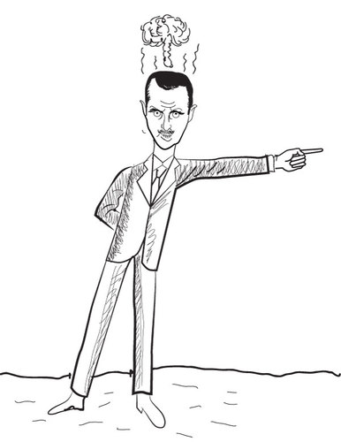 Cartoon: command to attack (medium) by caminante tagged assad,al,bashar