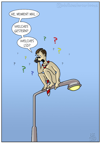 Cartoon: Welches Gestern? (medium) by Olaf Biester tagged lsd