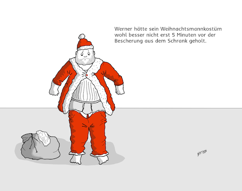 Cartoon: Eingelaufen (medium) by Birtoon tagged bescherung,weihnachtsmann