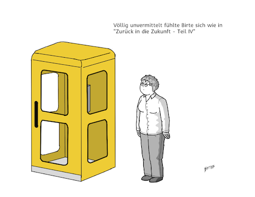 Cartoon: Zurück in die Zukunft (medium) by Birtoon tagged telefonzelle