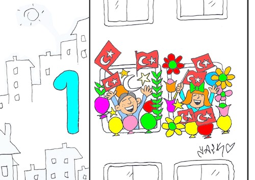 Cartoon: 100th anniversary of the childre (medium) by yasar kemal turan tagged 100th,anniversary,of,the,children,day