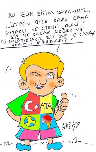 Cartoon: 23 nisan (medium) by yasar kemal turan tagged 23,nisan