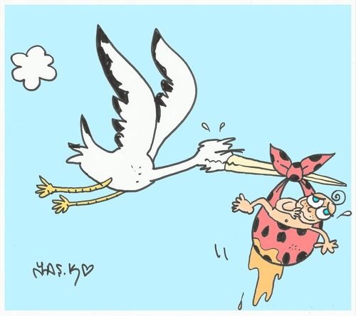Cartoon: ahhhgh (medium) by yasar kemal turan tagged love,pee,stork,baby