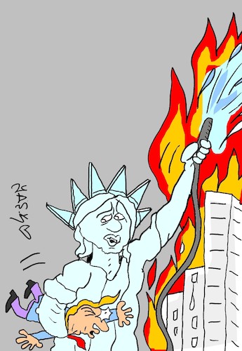 Cartoon: Amerika (medium) by yasar kemal turan tagged amerika