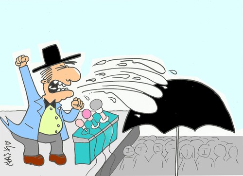 Cartoon: avoid-politician (medium) by yasar kemal turan tagged oration,policy,changeling,politician,avoid