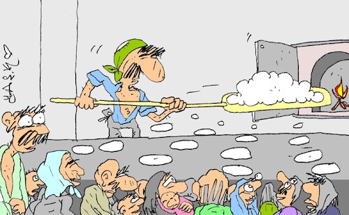 Cartoon: bitter bread (medium) by yasar kemal turan tagged bitter,bread