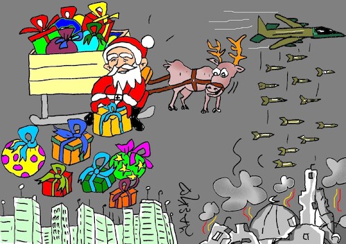 Cartoon: bloody christmas (medium) by yasar kemal turan tagged bloody,christmas