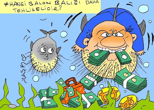 Cartoon: blowfish (medium) by yasar kemal turan tagged blowfish