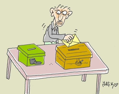 Cartoon: bribery box (medium) by yasar kemal turan tagged bribery,box