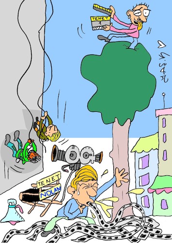 Cartoon: Christopher Nolan (medium) by yasar kemal turan tagged christopher,nolan