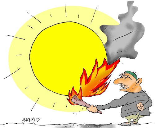 Cartoon: coldest july (medium) by yasar kemal turan tagged coldest,july