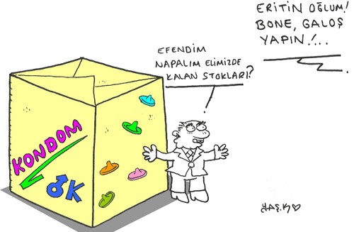 Cartoon: condom (medium) by yasar kemal turan tagged condom