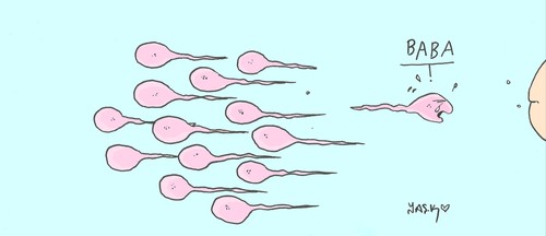 Cartoon: emotional (medium) by yasar kemal turan tagged emotional,love,sperm,father